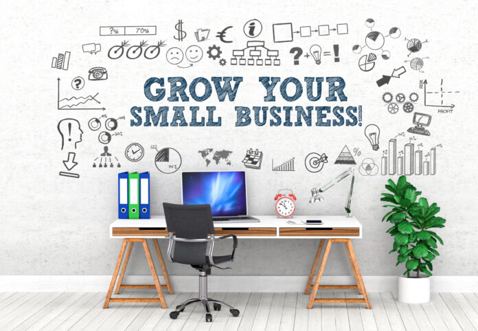 Grow your small business ! / Office / Wall / Symbol Business-Development